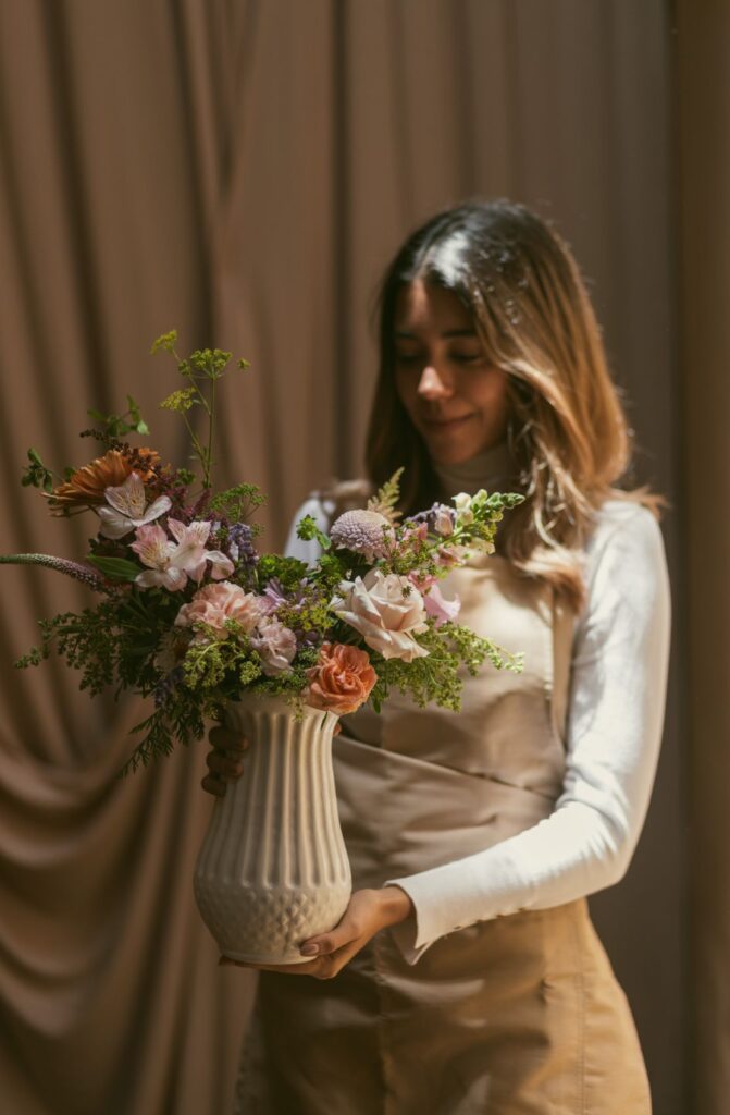 Participantes del taller floral